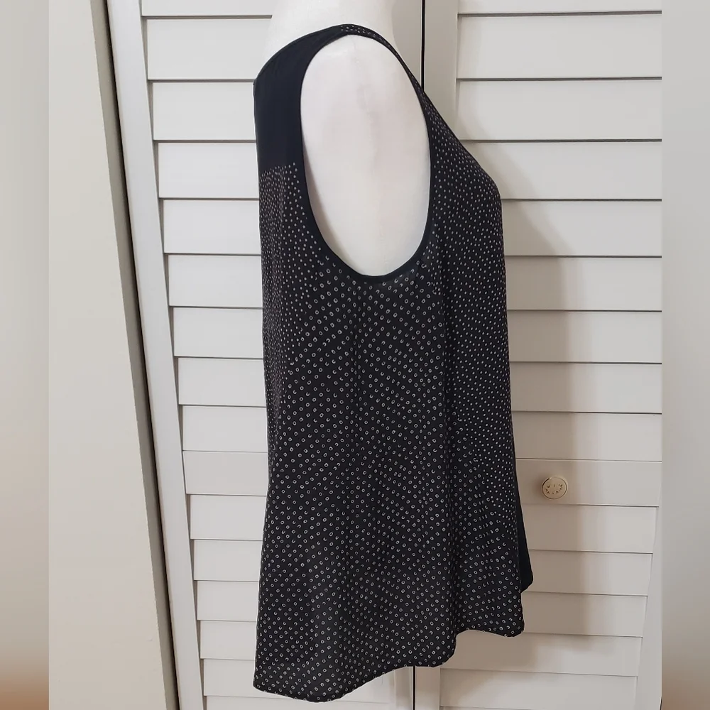 French Connection Women's Black and Tan Silk Sleevless Top Size 8 - Picture 5 of 13